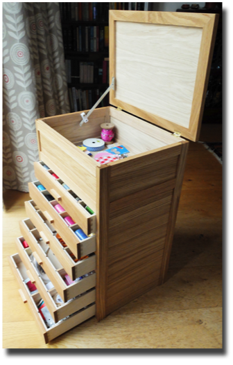drawers and storage box all open 